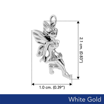 Enchanted Fairy Solid White Gold Charm WCM637 - Jewelry